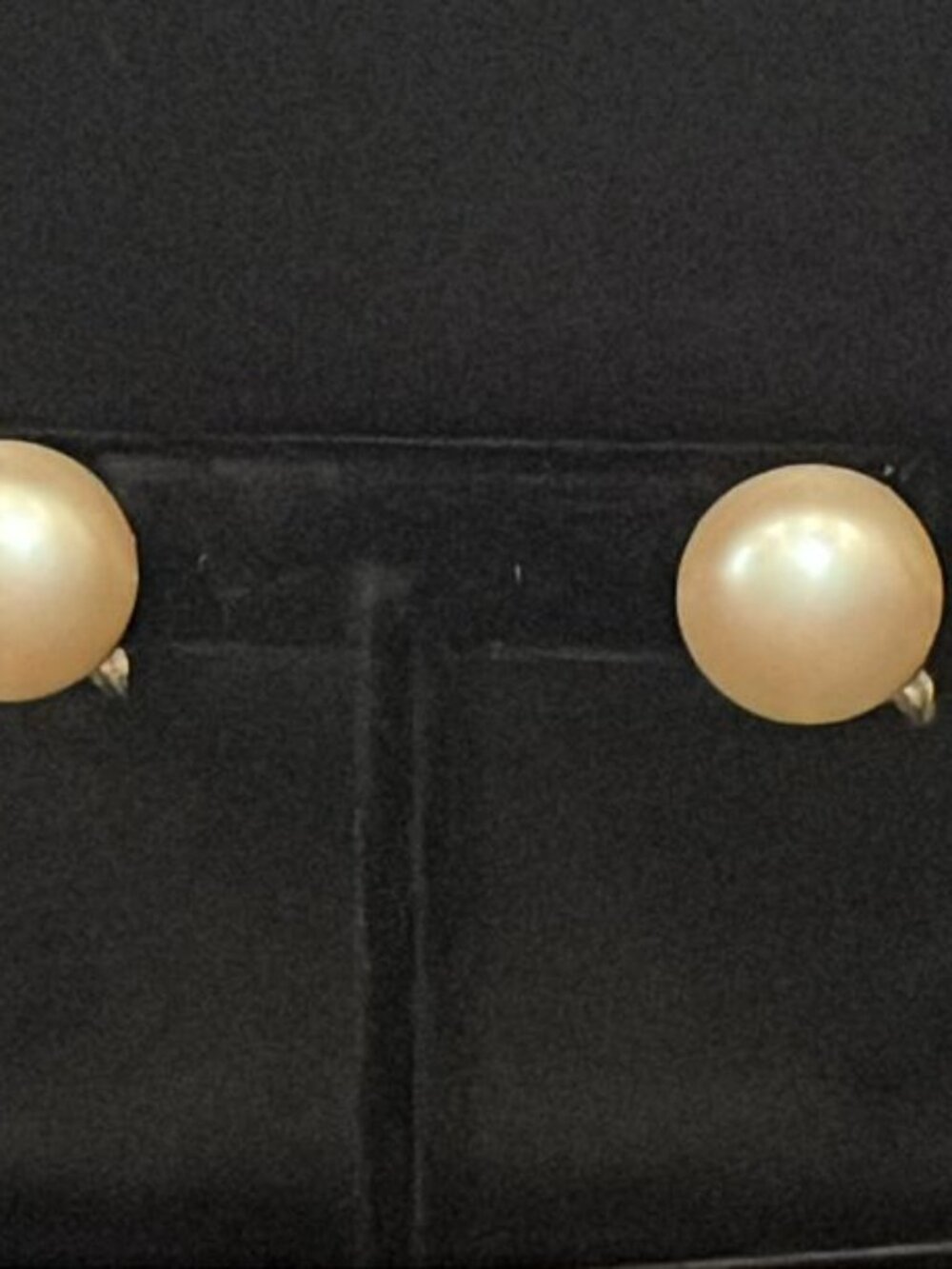 Faux Pearl Button Screw Back Earrings